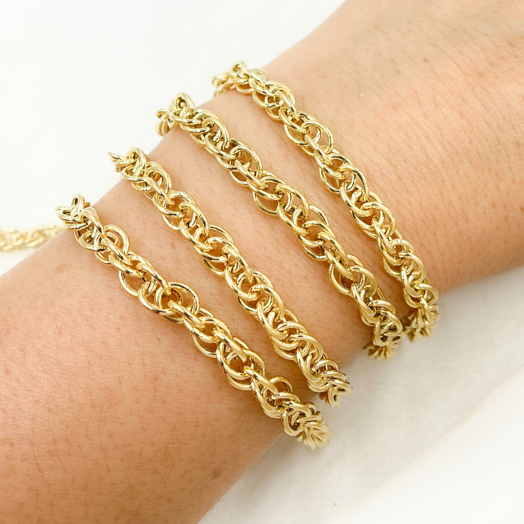 Y104GP. Gold Plated 925 Sterling Silver Rope Chain