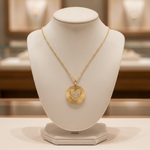 Load image into Gallery viewer, PFC33130. 14K Solid Gold Diamond Heart Medallion Necklace