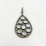 Load image into Gallery viewer, DSP05. Diamond Silver Gemstone Drop Pendant