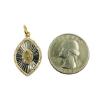 Load image into Gallery viewer, KSG37. 925 Sterling Silver Black Rhodium with Diamonds Eye Shape Charm