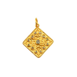 Load image into Gallery viewer, GDP281. 14K Solid Gold Square Pendant with Diamonds