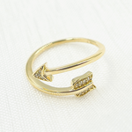 Load image into Gallery viewer, 14K Solid Gold Diamond Arrow Ring.