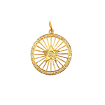 Load image into Gallery viewer, GDP216. 14K Solid Gold Diamond Star Circle Charm
