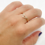 Load image into Gallery viewer, 14k Solid Gold Chevron Diamond Ring.
