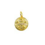 Load image into Gallery viewer, 14K Solid Gold Diamond Circle Charm with Stars. KG30