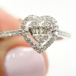 Load image into Gallery viewer, 14K Solid Gold Diamond Heart Ring.