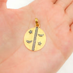 Load image into Gallery viewer, DC197. Diamond Sterling Silver Oval Moon and Star Pendant