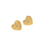 Load image into Gallery viewer, 14K Solid Gold and Diamonds Heart Earrings. GDT17
