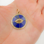 Load image into Gallery viewer, KG83. 14K Solid Gold Round Eye Pendant