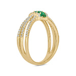 Load image into Gallery viewer, 14K Solid Gold Diamond and Emerald Ring.