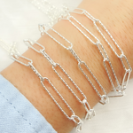 Load image into Gallery viewer, Sterling Silver Hammered Paperclip Link Chains