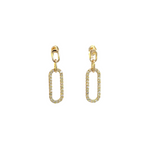 Load image into Gallery viewer, EFG52674. 14k Solid Gold Diamond Paperclip Dangle Earrings