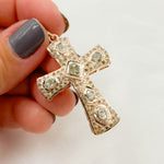 Load image into Gallery viewer, DP306. Diamond Sterling Silver Cross Pendant with Polki Diamond