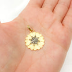 Load image into Gallery viewer, Shop Now Diamond Sterling Silver Round Flower Pendant