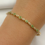 Load image into Gallery viewer, KG246. 14K Solid Gold Bangle with Diamonds and Stones