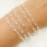 Load image into Gallery viewer, Silver Flat Paperclip Chains