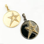Load image into Gallery viewer, Diamond Sterling Silver Round Star Pendant