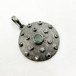 Load image into Gallery viewer, DP186. Diamond Sterling Silver Round Pendant with Gemstone