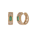 Load image into Gallery viewer, EHF57634EM. 18K Solid Gold Diamond and Emerald Earring