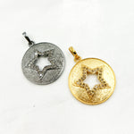 Load image into Gallery viewer, DP371. Diamond Silver Round Star Pendant