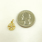 Load image into Gallery viewer, 14K Solid Gold Diamond Hexagon Charm. GDP259
