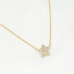 Load image into Gallery viewer, NFB71413. 14K Solid Gold Diamond Star Necklace