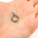 Load image into Gallery viewer, Diamond Sterling Silver Round Charm with Gemstone