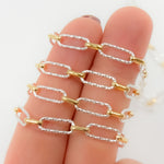 Load image into Gallery viewer, V309TT. Gold Filled and Silver Mixed Link Long and Short Chain - Smooth & Diamond Cut Links