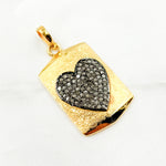 Load image into Gallery viewer, DP172. Diamond Sterling Silver Rectangle Heart Pendant