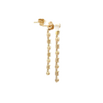 Load image into Gallery viewer, EFG52100. 14k Solid Gold Diamond Baguette Dangle Earrings