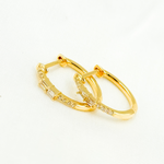 Load image into Gallery viewer, EHC57035. 14k Solid Gold Diamond Oval Hoops