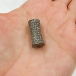 Load image into Gallery viewer, DC827. Diamond & Sterling Silver Cylindrical Bead