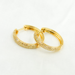 Load image into Gallery viewer, EHH56810. 14k Solid Gold Diamond Hoops
