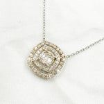 Load image into Gallery viewer, 14K Solid Gold Diamond Square Necklace. TJ0010