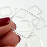 Load image into Gallery viewer, White Sterling Silver Brushed Square Connector