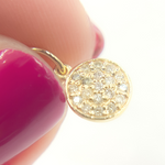 Load image into Gallery viewer, 14K Solid Gold Diamond Circle Charm. GDP441