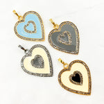 Load image into Gallery viewer, DP571A. Diamond Sterling Silver Heart Enamel Pendant