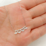 Load image into Gallery viewer, NT401724. 14K Solid Gold Diamond Cluster Baguette Necklace.