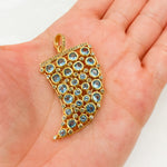 Load image into Gallery viewer, DSP042. Diamond Silver Gemstone Horn Pendant