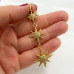 Load image into Gallery viewer, DP215. Diamond Sterling Silver 3 Stars Long Pendant