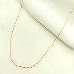 Load image into Gallery viewer, 14K Solid Gold Flat Figaro Link Chain