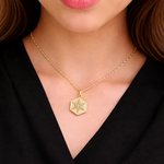 Load image into Gallery viewer, GDP426. 14K Solid Gold Diamond Hexagon Charm with Star in the Center