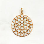 Load image into Gallery viewer, DSP075. Diamond Sterling Silver Round Pendant with Gemstone