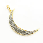 Load image into Gallery viewer, DP1001. Diamond Sterling Silver Moon Pendant