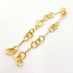 Load image into Gallery viewer, 14K Solid Gold Hollow Bar and Rings Bracelet