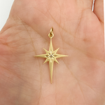 Load image into Gallery viewer, 14K Gold with Diamonds Bethlehem Star Shape Charm. GDP38