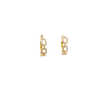 Load image into Gallery viewer, EHF57038. 14K Solid Gold Diamond Chain Hoops