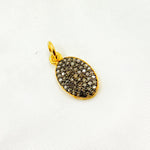 Load image into Gallery viewer, DC944. Diamond Sterling Silver Oval Charm
