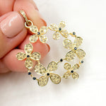 Load image into Gallery viewer, DP393. Diamond Sterling Silver Flower Pendant with Gemstone