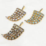 Load image into Gallery viewer, DSP042. Diamond Silver Gemstone Horn Pendant